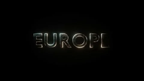 3d text Europe in two colors on a black background Stock Footage 155102140
