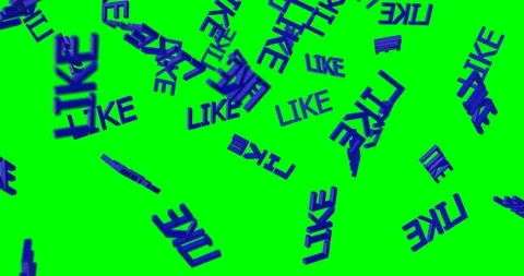 3d text LIKE falling blue Video stock 100483685