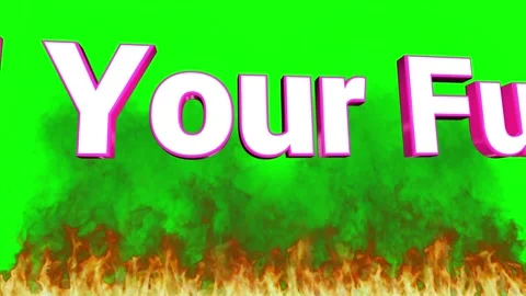 3D text with fire effect on green screen. Burning letters for video editing Stock Footage 340597639
