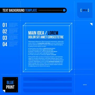 3d text frame in blueprint style. EPS10 Stock Illustration