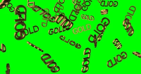 3d text GOLD falls slow motion Video stock 102751422