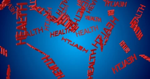 3d text HEALTH falling slow motion Video stock 101668742