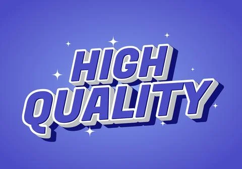 3D text High Quality with stars on blue background. Illustrazione stock