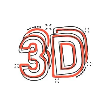 3d text icon in comic style. Word cartoon vector illustration on white isolat Illustrazione stock