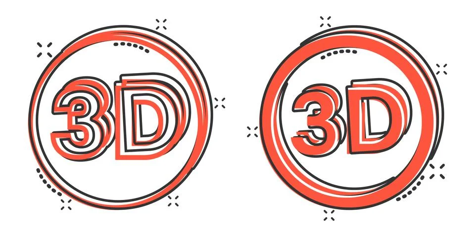 3d text icon in comic style. Word cartoon vector illustration on white isolat Illustrazione stock