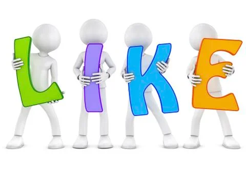 Like. 3d text Stock Illustration