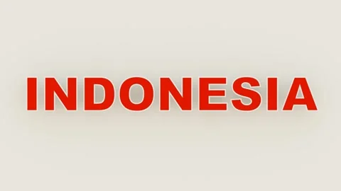 3d text indonesia red and white color animation 4k video Stock Footage 314905034