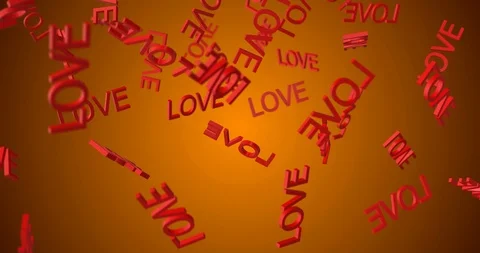 3d text LOVE falling Stock Footage 101058519