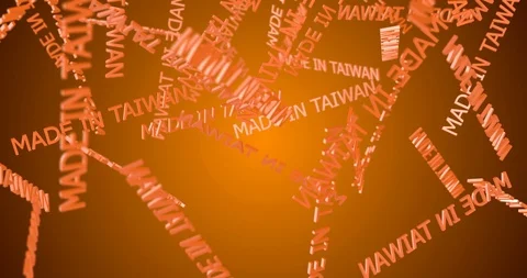 3d text MADE IN TAIWAN falling slow motion Stock Footage 103064963