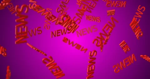 3d text NEWS falling Stock Footage 101063297