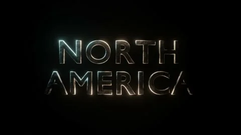 3d text North America in two colors on a black background Stock Footage 155102154