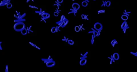 3d text OK falling Stock Footage 100122855