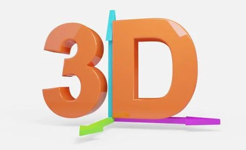 3D text orange with arrows illustration isolated Stock Illustration