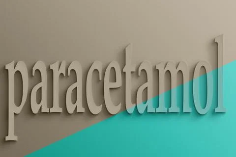 3d text of paracetamol Ilustración de archivo