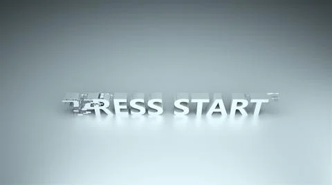 3d text - Press start with glitches effect are on surface, background for gaming Stock Illustration
