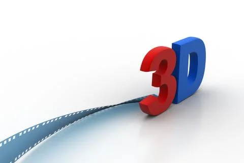 3d text with reel Stock-Illustration