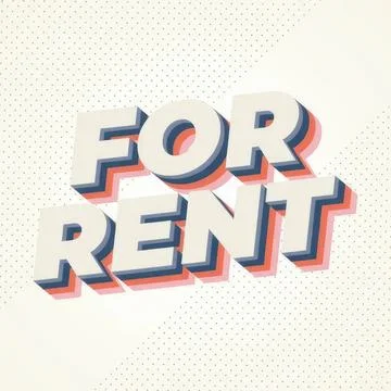 3d text for rent with colorful shadow effect on light background Stock Illustration