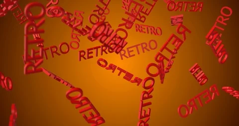 3d text RETRO falling Stock Footage 101064363