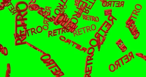 3d text RETRO falling Video stock 101064503