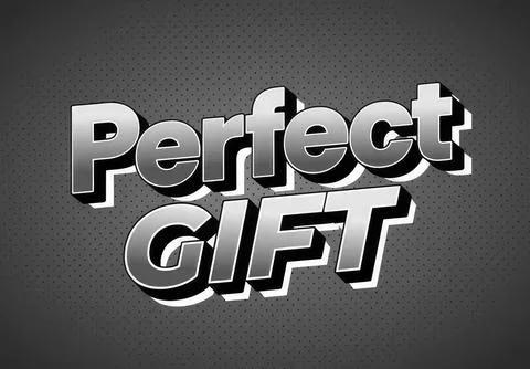 3d text saying perfect gift with shadow effect Stock Illustration