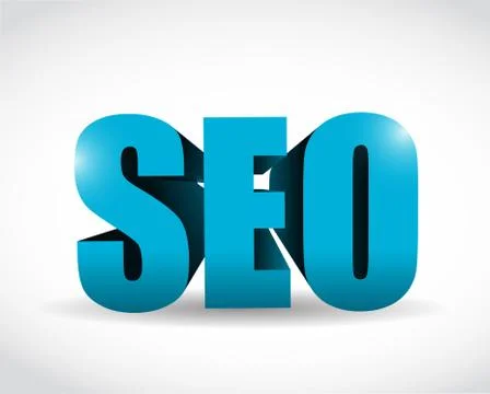 3d text seo concept illustration design Stock Illustration