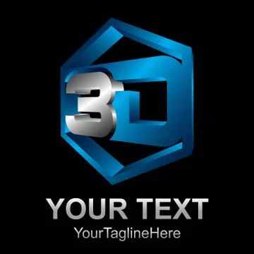3d text shape vector icon logo illustration. 3d shape rengering design vector 스톡 일러스트