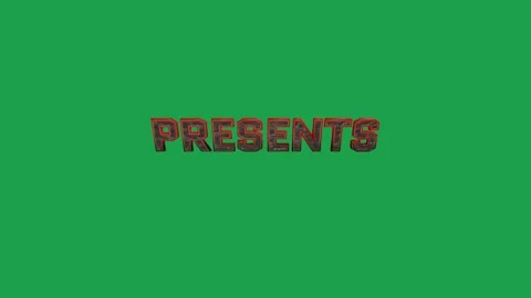 3d text showing the word presents on a green background Video stock 303271121
