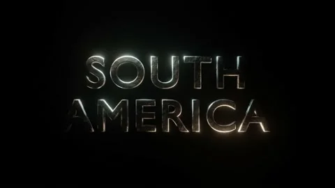 3d text South America in two colors on a black background Stock Footage 155102139