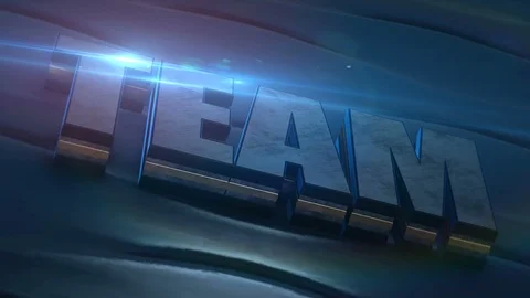 3D text team from metal texture on blue ... | Stock Video | Pond5