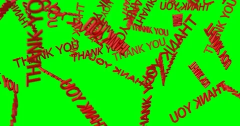 3d text THANK YOU falling Stock Footage 100792962