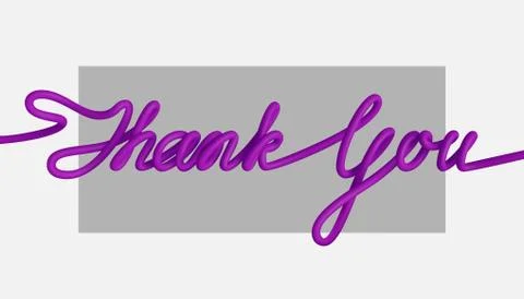 3D text - Thank You. One line drawing of phrase. Vector illustration Stock Illustration