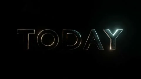 3D text Today. Metallic text shimmers in two colors on a black background Stock Footage 152925406