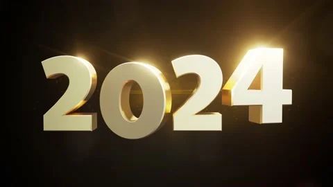 3D text typography. New year number 2024... | Stock Video | Pond5