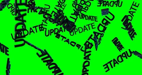 3d text UPDATE black falling Stock Footage 101669426