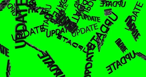 3d text UPDATE black falling Video stock 101669642
