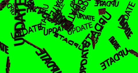 3d text UPDATE black falling Stock Footage 101669665