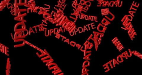 3d text UPDATE falling Stock Footage 101067572