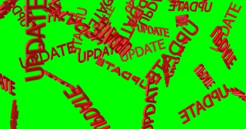 3d text UPDATE falling Video stock 101067957