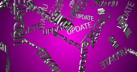 3d text UPDATE silver falling Video stock 101672333