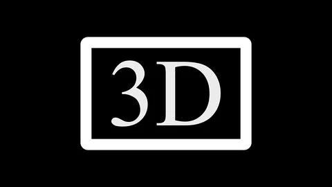 3D text in white rectangular frame on black background Illustrazione stock