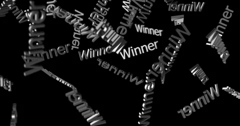 3d text WINNER silver Stock Footage 100126146