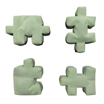 3D textile green puzzles Stock Illustration