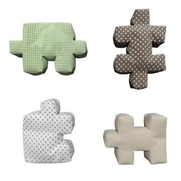 3D textile puzzles Stock Illustration