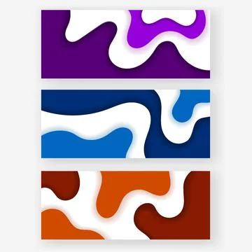 3d texture liquid wave banner templates Stock Illustration