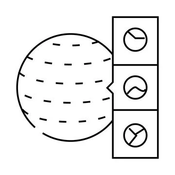 3d textures line icon vector illustration flat Stock Illustration