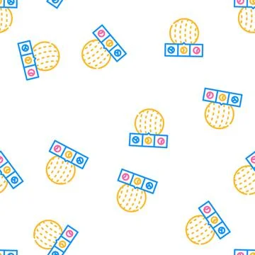 3d textures vector seamless pattern flat Stock Illustration