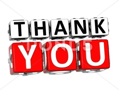 3d thank you button click here block text Stock Illustration