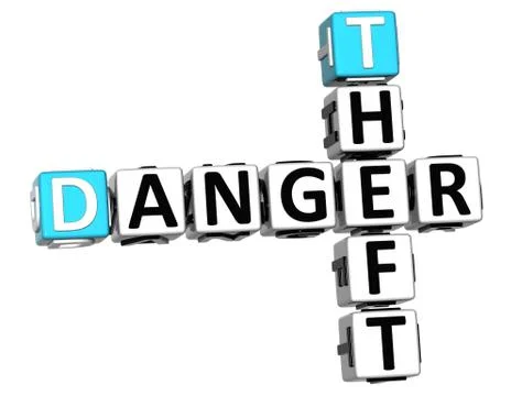 3d theft danger crossword Stock-Illustration