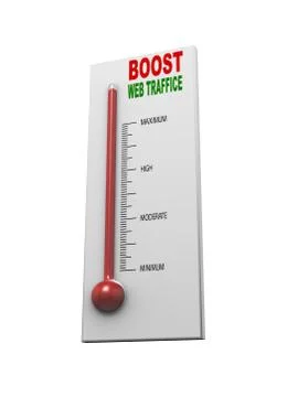 3d thermometer of boost web traffic Stock Illustration