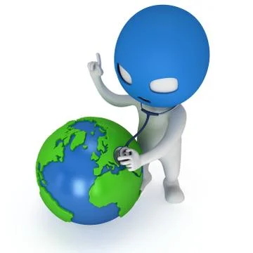 3d thief and earth Stock Illustration
